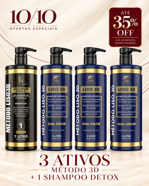 3 Ativos Método 3D + 1 Shampoo Detox