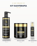 O que vem no Kit Oleoterapia: shampoo nutritivo, máscara capilar e óleo de Mutamba