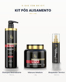 O que vem no Kit Pós Alisamento: shampoo, máscara seladora e bloqueador térmico